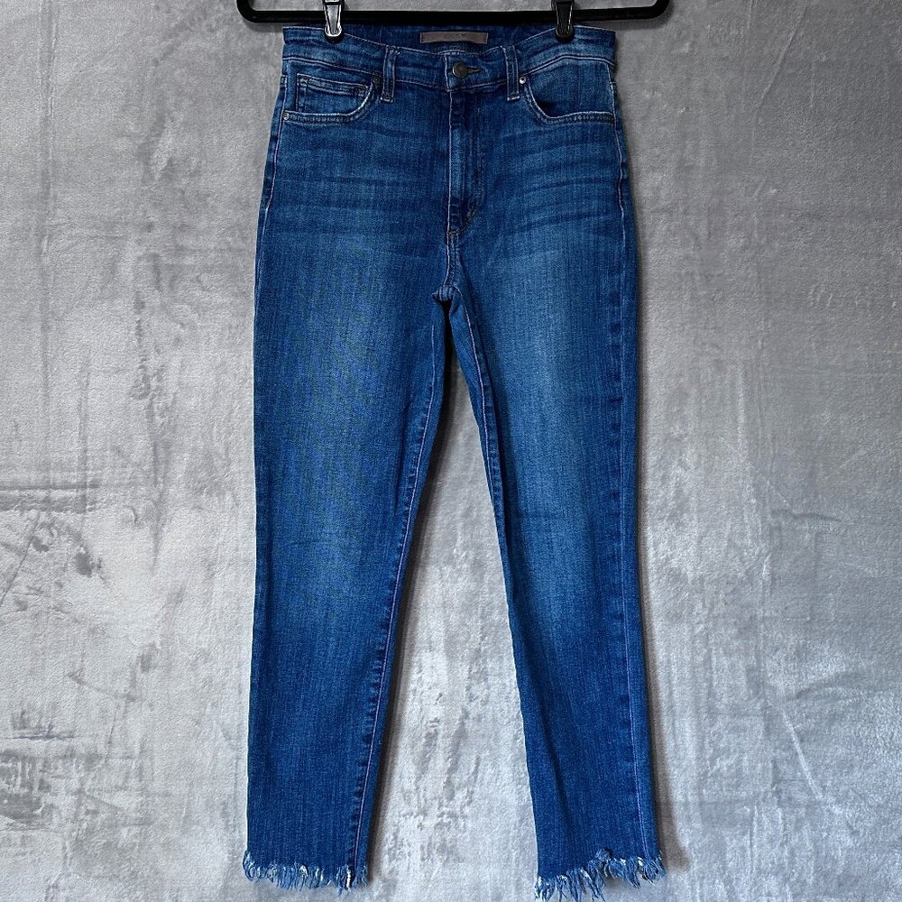 Joe's Jeans The Charlie High Rise Ankle Skinny Jeans Size 27 Raw Hem